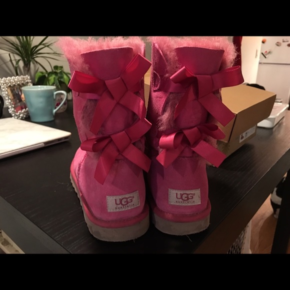 UGG boots with bow ties on the back