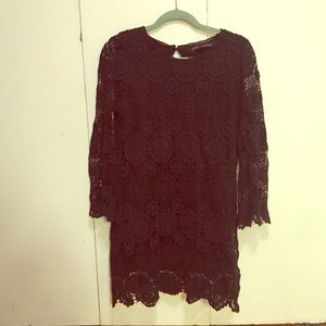 Black crochet dress