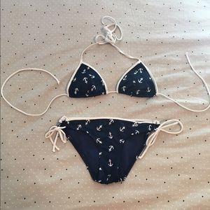 @anikasands22 Navy Blue Anchor Bikini