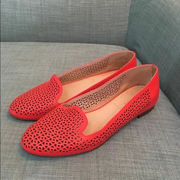 J Crew Cleo Perforated Loafers, Red - sz 6.5