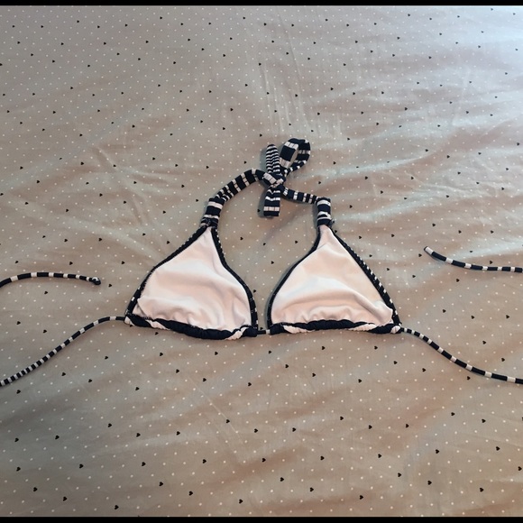 Navy Blue and White Striped Bikini Top - Picture 2 of 3