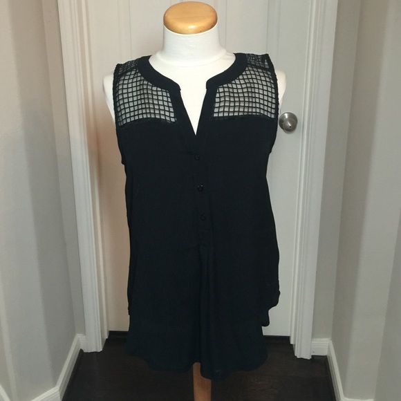 New Pixley Hi-Lo Black Sleeveless Top