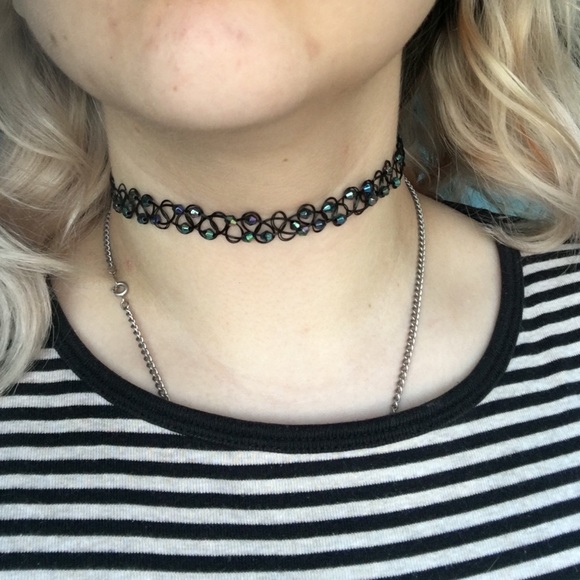 Studded Black Choker