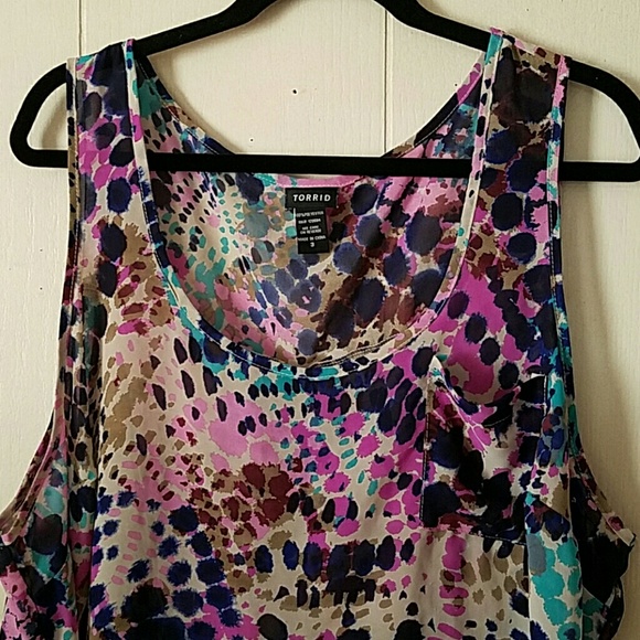 Torrid Multi colored Chiffon Tank Blouse