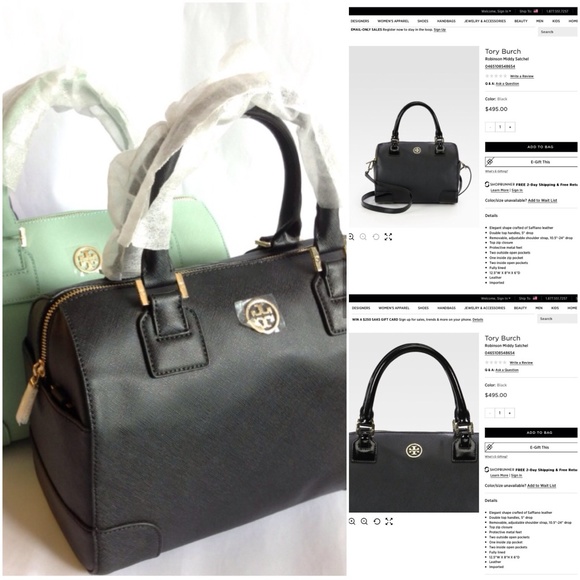 NWT 100% AUTHENTIC TORY BURCH SAFFIANO LEATHER BAG - Picture 2 of 4