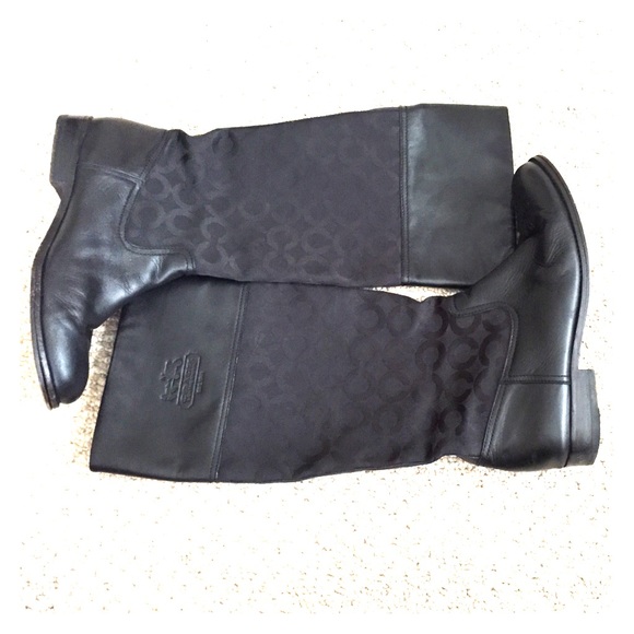 Coach black boots.