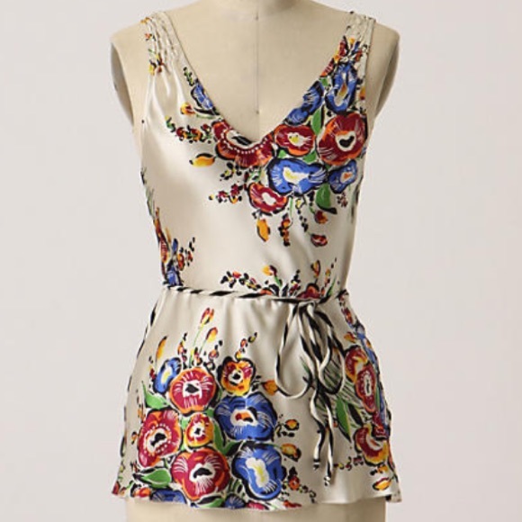 Anthropologie Tops - Anthropologie Tiny Buds & Stripes Top Small