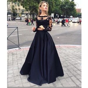 Black Two-Piece Prom Dress