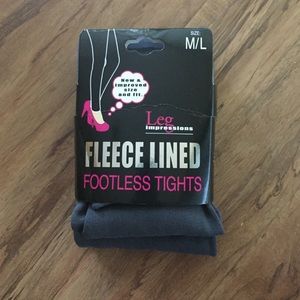 Fleece lined footless tights