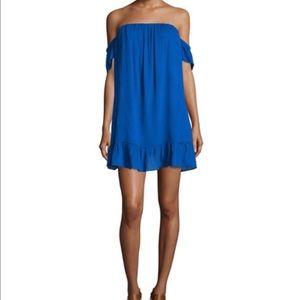 Misa LA blue off the shoulder dress