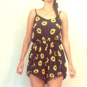 Sunflower romper yellow and black