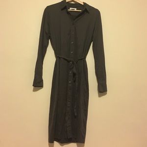 Long Grey Button Down Dress