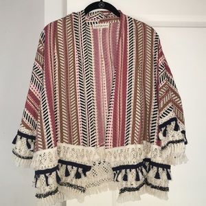 Fringe pattern kimono
