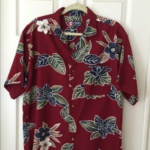 Vintage Chaps Ralph Lauren Hawaiian Shirt, Red, L