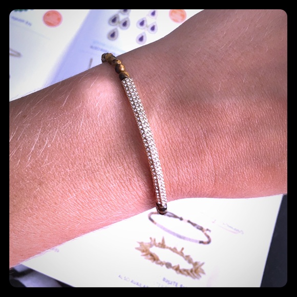 Stella & Dot Kismet bracelet, brown and gold.
