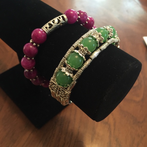Handmade purple Jade bracelet - Picture 4 of 4