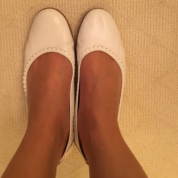 LK Bennett white flats.