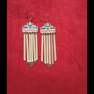 Gold Aztec Tribal Earrings