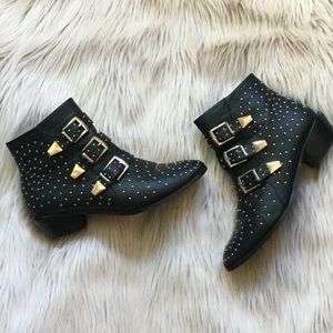 Studded Ankle Cowboy Booties