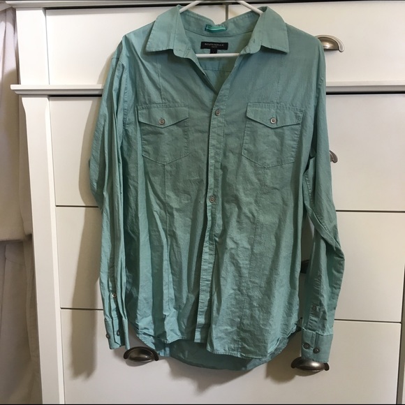 Mens Banana Republic Light Teal Button Down - L - Picture 4 of 4