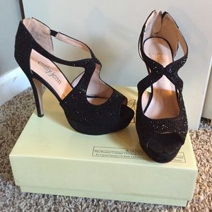 Cathy Jean Black Sparkly Heels