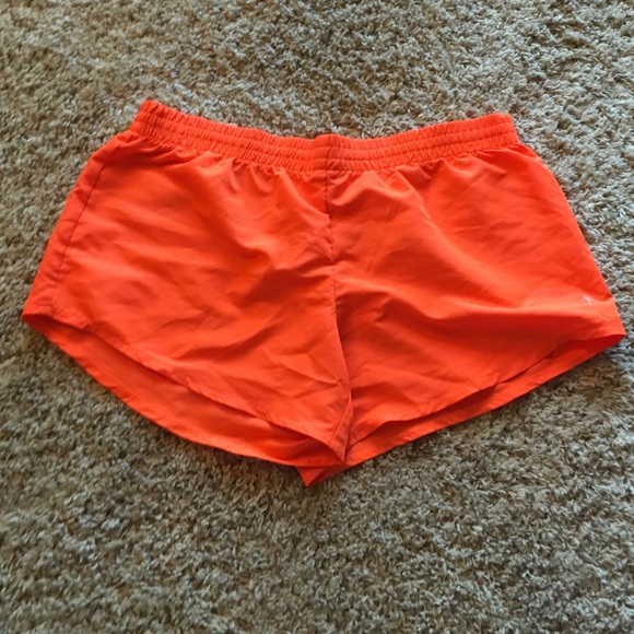Neon orange gym shorts