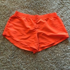 Neon orange gym shorts