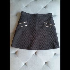 Zara Quilted Mini-Skirt with Zippered Pockets