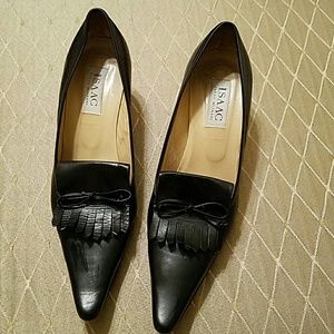 Fringe heels with 2 inch kitten heel