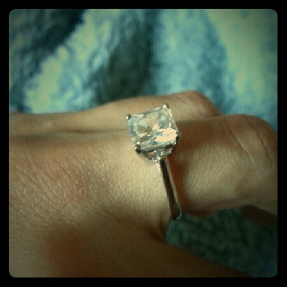 Sterling Silver Diamonique Ring Size 6.5