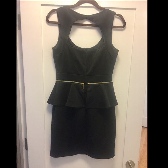Bebe black peplum cocktail dress - Picture 2 of 4