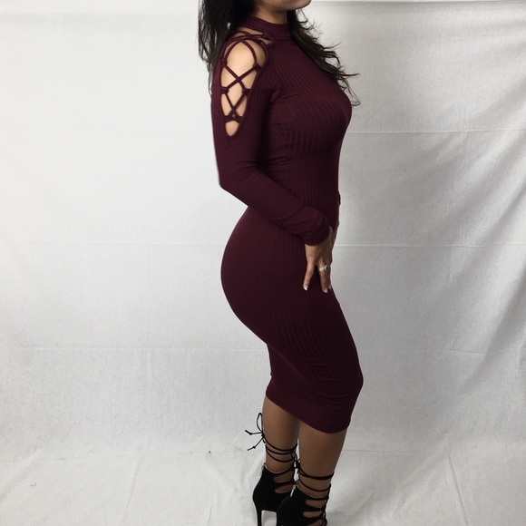 New super Stretch Ribbed dress fits s-L - Picture 2 of 4