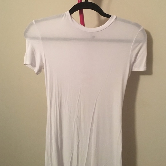 White slit shirt dress