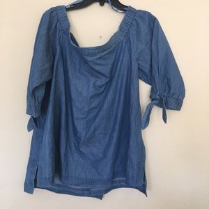 Ann Taylor - Chambray off shoulder shirt - NWT