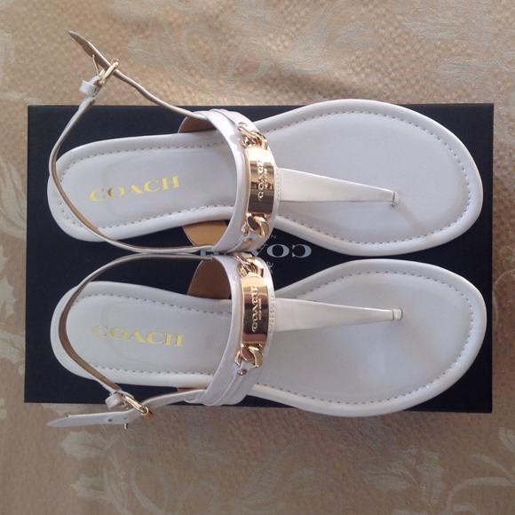 Coach CATHERINE Patent Leather Sandals NWT W/ BOX