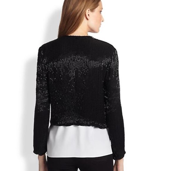 Alice + Olivia Black Beaded Silk Blazer - Picture 2 of 4