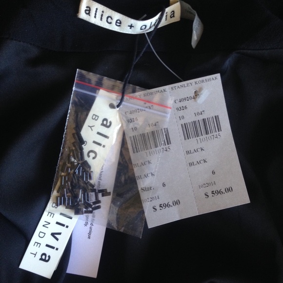 Alice + Olivia Black Beaded Silk Blazer - Picture 4 of 4