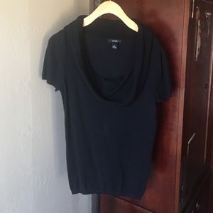 Black cowl neck sweater.