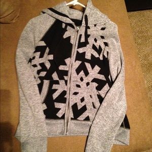 Ladies XL gray zip up sweater/hoodie