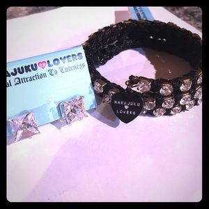 Sale❣️harajuku  Lovers bracelet and stud earrings