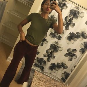 Rust colored J Brand wide leg cords