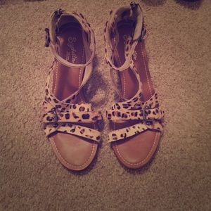 Seychelles leopard sandals size 9
