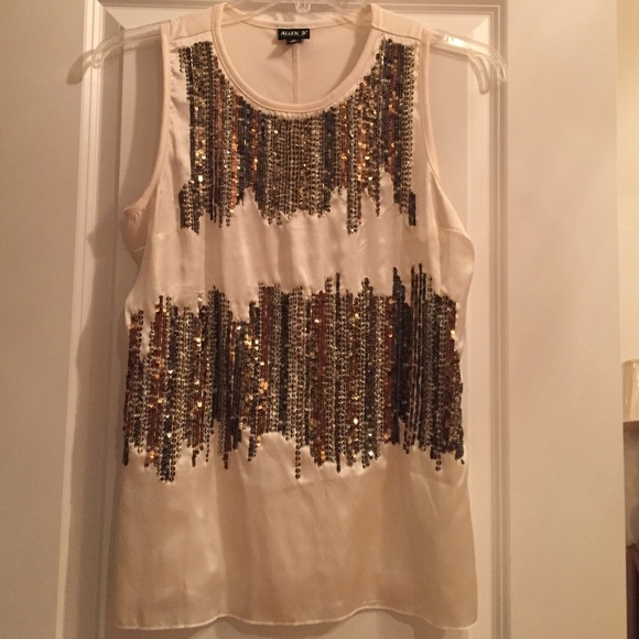 New Sequins Ivory Off white top