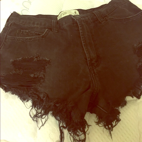 High waisted black destroyed Abercrombie