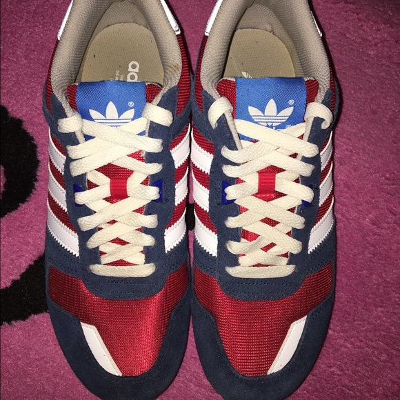 Blue Red and White Adidas Men's size 8.5