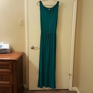 Blue-green maxi dress