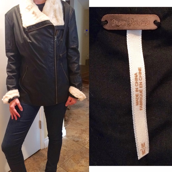 Never Worn FREE PEOPLE Vegan Leather  Jacket NWOT - Picture 2 of 4
