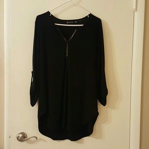 Black v-neck tunic