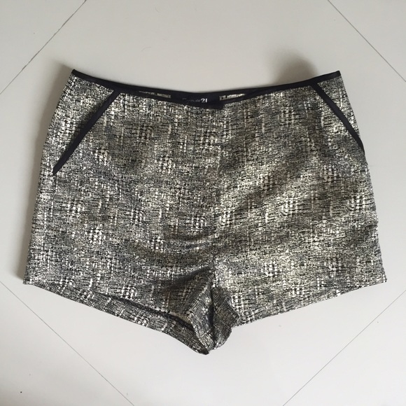 Black and shimmery gold shorts