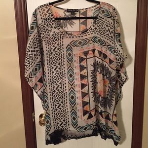 Sheer print top